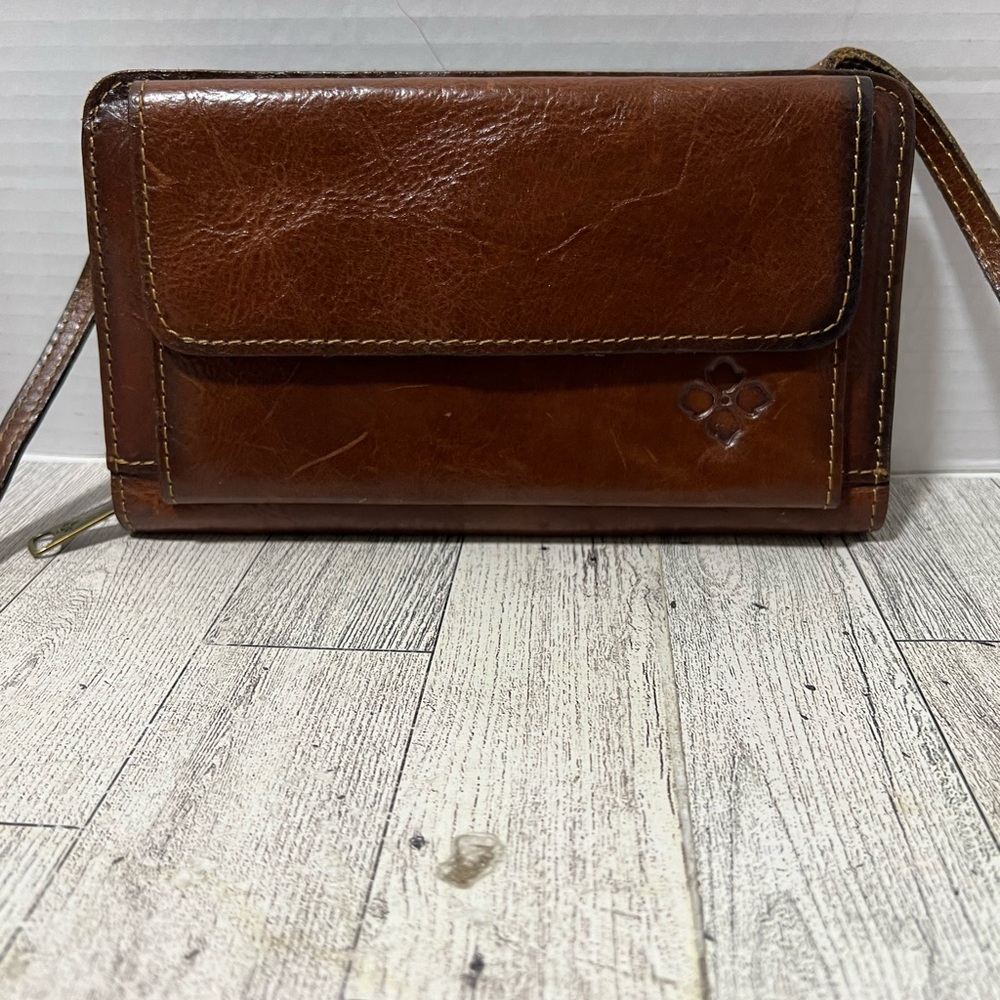 PATRICIA NASH ALBERES LEATHER CROSSBODY PURSE